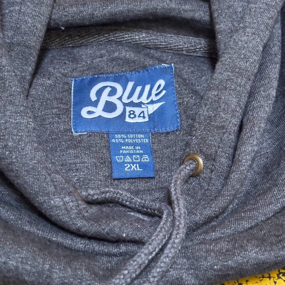 West Virginia Mountaineers Blue 84 Men's Hoodie Vintage Cap Dark Heather - Picture 7 of 7